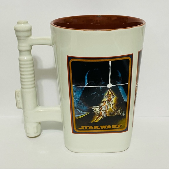 Rare Star Wars Mug Original Trilogy Movie Posters Lightsaber Handle Disney Lucas - Picture 3 of 8